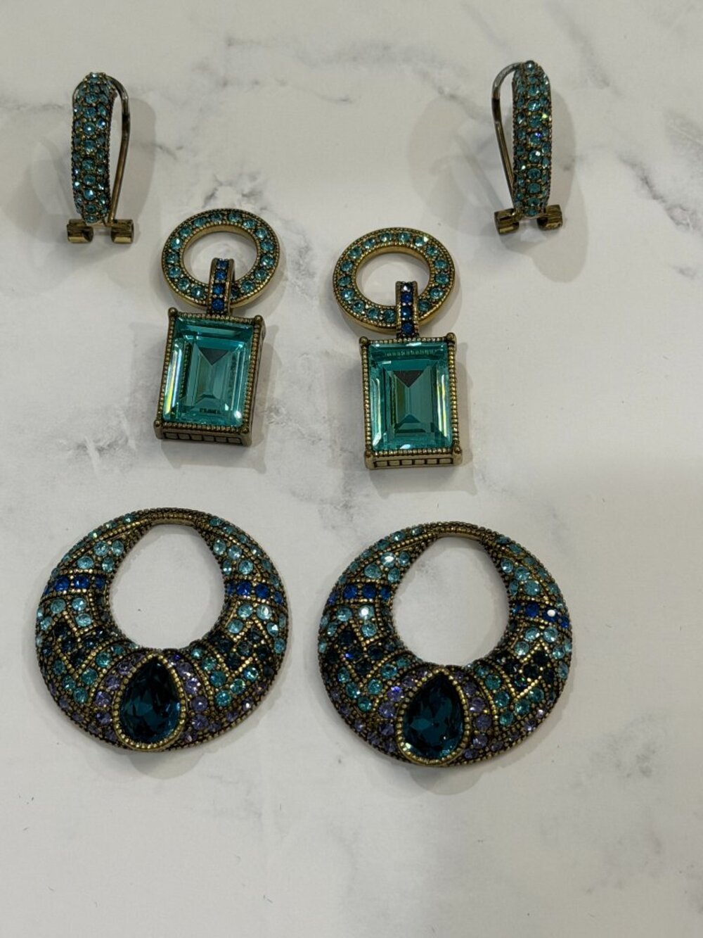 Heidi Daus 3-Way Interchangeable Crystal Earrings Set
